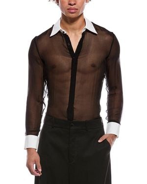 Valentino Camicia Sheer Silk Shirt - Black