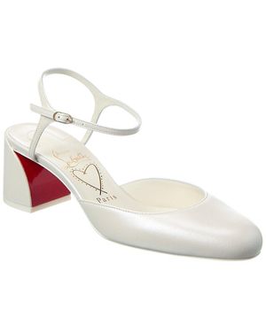 Christian Louboutin Jane 55 Leather Pump - White