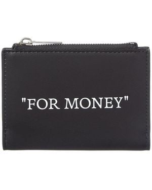 Off-White c/o Virgil Abloh Quote Bifold Leather Zipped Card Case - Black