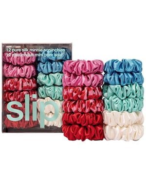 Slip Pure Silk Set Of 12 Minnie Scrunchies - Red