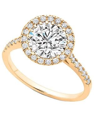 Crislu 18K Rose & Cz Halo Ring - White