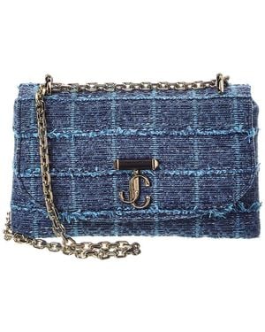 Jimmy Choo Avn Curve Small Denim Crossbody - Blue