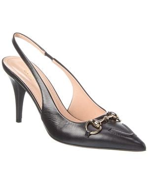 Gucci Horsebit Leather Slingback Pump - Metallic
