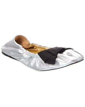 SCHUTZ SHOES Suzanne Leather Ballet Flat - White
