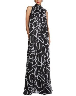 Halston Lyle Chiffon Gown - Black