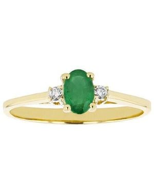 LEVARON FINE JEWELRY Levaron 14K 0.45 Ct. Tw. Diamond & Emerald Ring - Green
