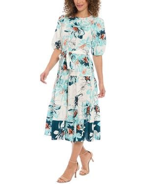 London Times A-Line Dress - Blue