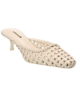 Larroude Amal Macrame Leather Mule - White