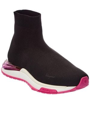 Ferragamo Ninette Knit Sock Trainer - Black
