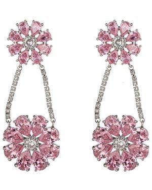 Eye Candy LA Cz Lina Dangle Earrings - Pink