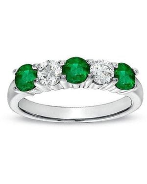 Diana M. Jewels Fine Jewelry 14k 1.11 Ct. Tw. Diamond & Emerald Ring Set - Green