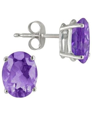 Gemstones Silver 1.20 Ct. Tw. Amethyst Earrings - Purple