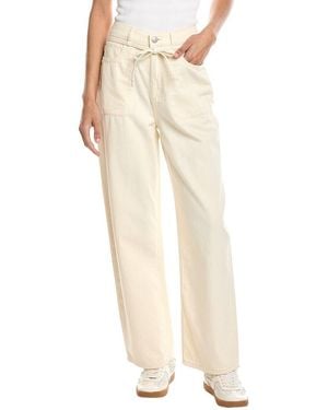 DL1961 Casie Crema Linen-Blend Relaxed Wide Leg Jean - Natural