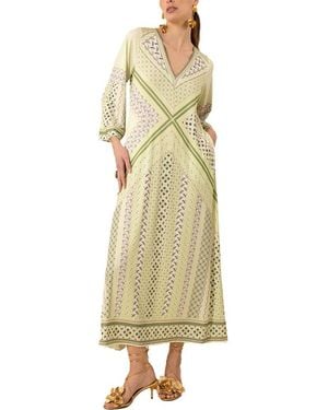 Hale Bob Henley Midi Dress - Metallic