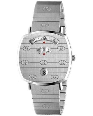 Gucci Grip GG Stainless Steel Bracelet Watch - Gray