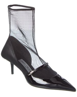 Jimmy Choo Carolyn Ab 60 Mesh & Leather Bootie - Black