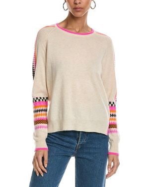 Brodie Cashmere Popping Fairisle Cashmere Sweater - Red