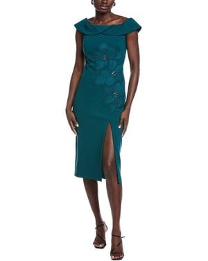 Aidan Mattox Printed Midi Dress - Green