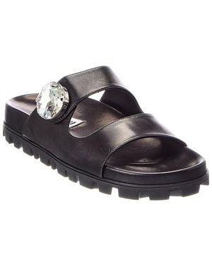 Miu Miu Leather Sandal - Black