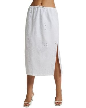 Onia Linen-Blend Midi Skirt - White