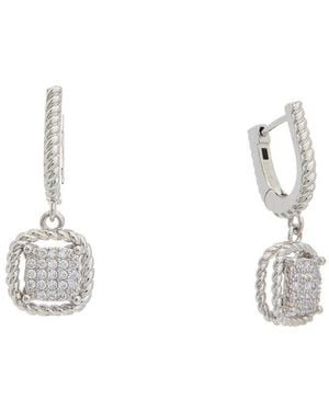 Juvell 18K Plated Cz Drop Earrings - White