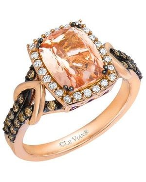 Le Vian Peach Morganite 14K Rose 2.00 Ct. Tw. Diamond & Morganite Ring - White