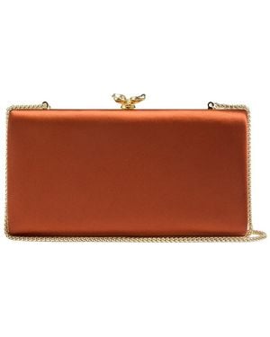 LK Bennett Posie Flower Top Box Bag - Brown