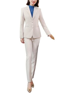 Bossy Chic 2Pc Blazer & Pant Set - White