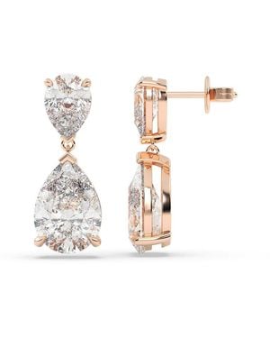 Lab Grown Diamonds 14K Rose 8.00 Ct. Tw. Lab-Grown Diamond Earrings - White