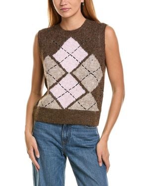Ellen Tracy Argyle Jumper Vest - Blue