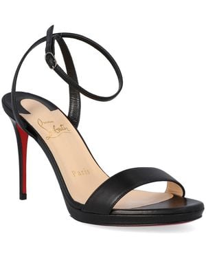 Christian Louboutin Loubi Queen 100 Leather Sandal - Black
