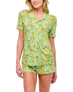 Cosabella 2Pc Bella Printed Top Boxer Pyjama Set - Green