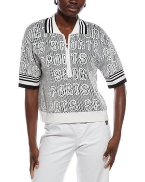 Marc Cain Wool-Blend Polo Shirt - Grey