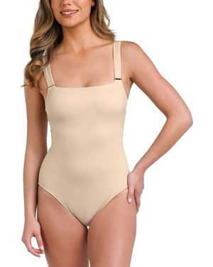 La Blanca Luxe Square Neck One-Piece - Natural