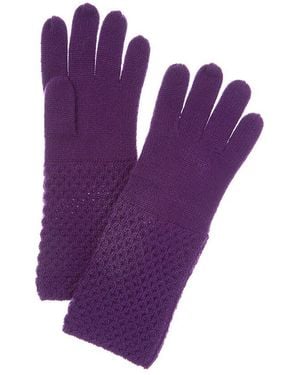 Forte Cable Texture Stitch Cashmere Gloves - Red