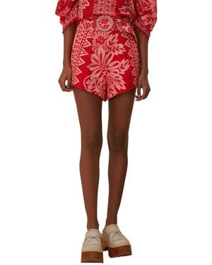 FARM Rio Flora Tapestry Short - Red