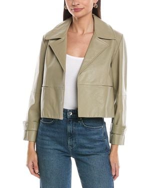 Marella Fiorina Leather Jacket - Blue