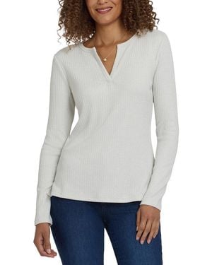 NYDJ Henley Blouse - Gray