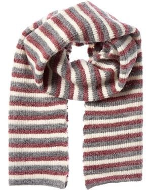 Portolano Striped Alpaca & Wool-Blend Scarf - Red