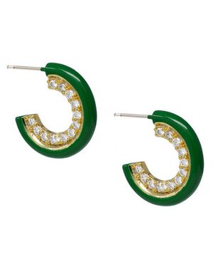 Cloverpost Decade 14k Plated Hoops - Green