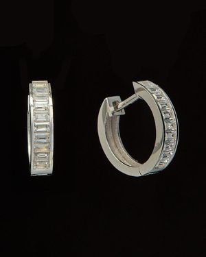 Italian Gold Over Silver 18K 0.60 Ct. Tw. Topaz Earrings - Black