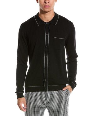 Paisley & Gray Paisley & Wool-Blend Polo Jumper - Black