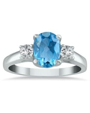 Gem Spark 14K 1.58 Ct. Tw. Diamond & Topaz Ring - Blue