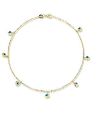Ember Fine Jewelry 14K Evil Eye Charm Anklet - Natural