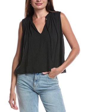 Nation Ltd Via Tie-Front Flowy Tank - Black