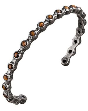 Karma and Luck Tiger Eye Cuff Bracelet - White