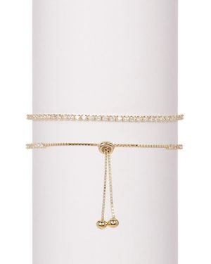 Savvy Cie 18K Over Cz Adjustable Bracelet - White