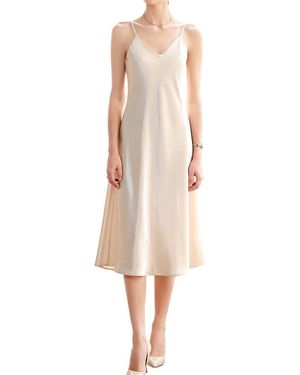 Bossy Chic Midi Dress - Natural