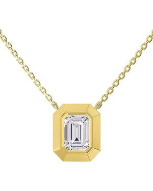 Lab Grown Diamonds 14K 3.10 Ct. Tw. Lab-Grown Diamond Pendant Necklace - Metallic