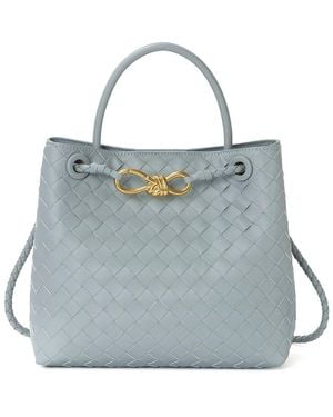 Tiffany & Fred Paris Woven Leather Top Handle Bag - Blue